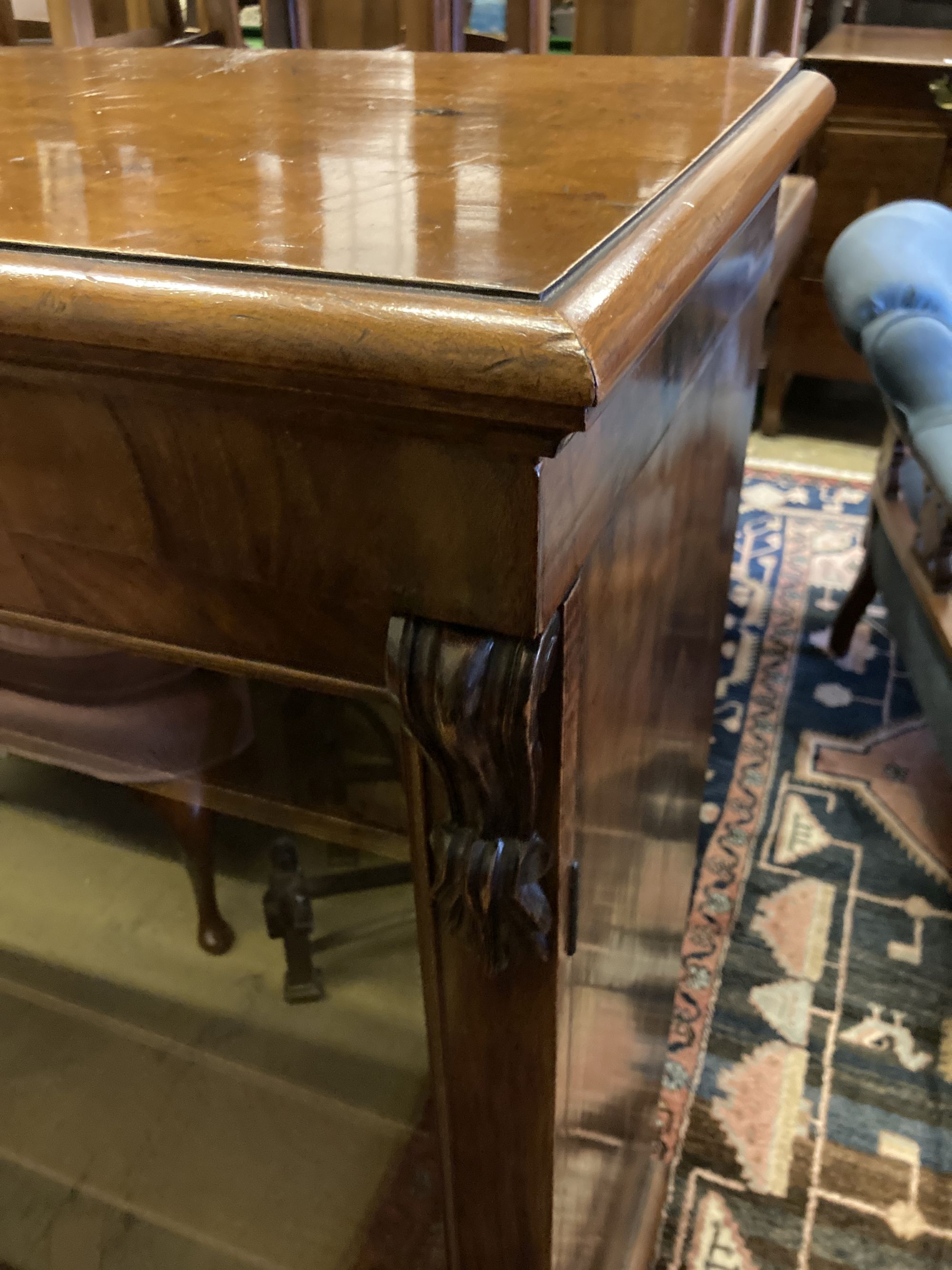 A Victorian walnut pier cabinet, width 73cm, depth 41cm, height 108cm